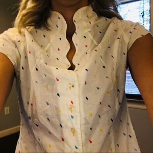 Lilly Pulitzer scallop neck fish cotton shirt 6